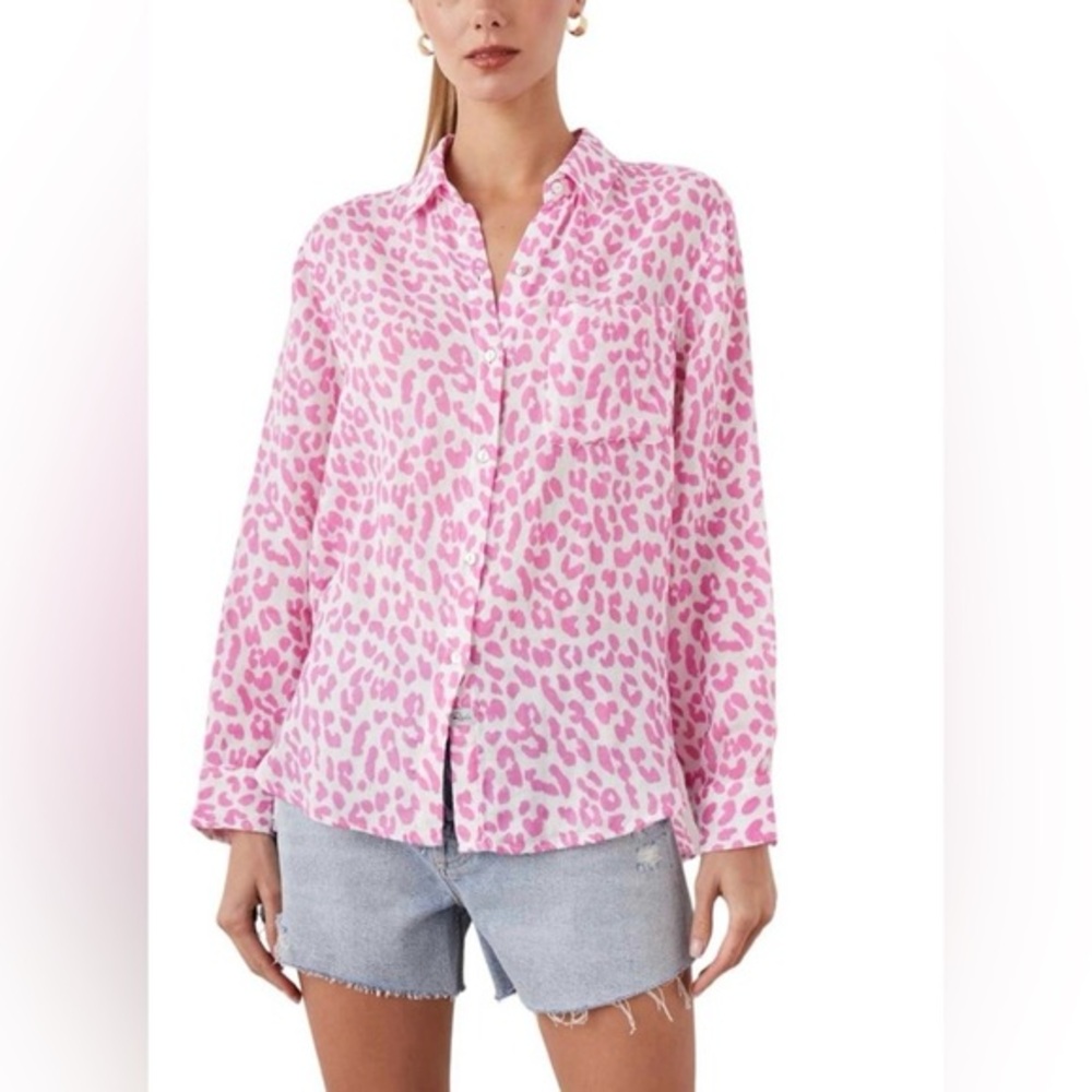 Rails Cotton Gauze Ellis Shirt In Fuchsia Jaguar